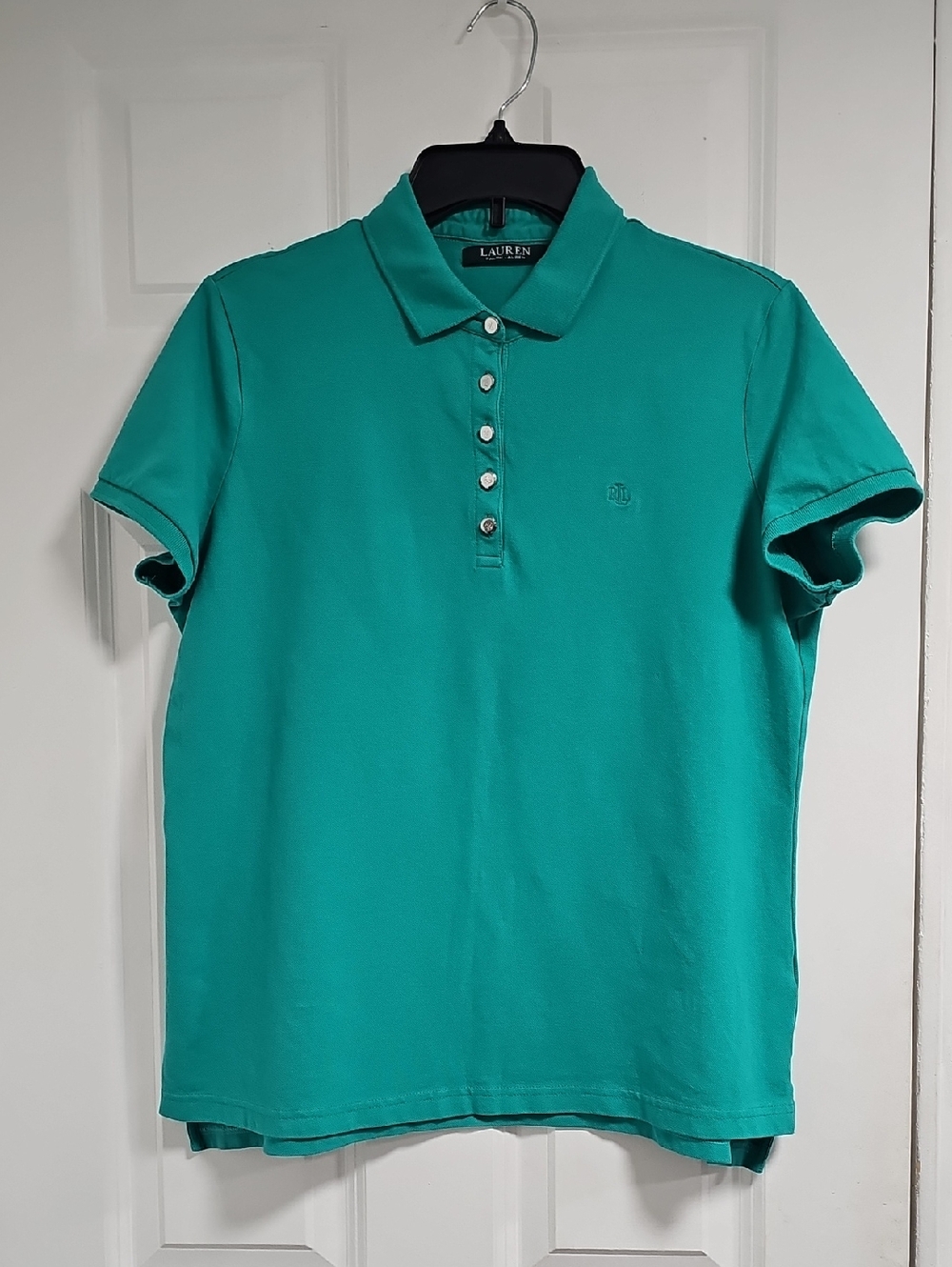 Ralph Lauren  Women Teal Short-Sleeve Polo Shirt